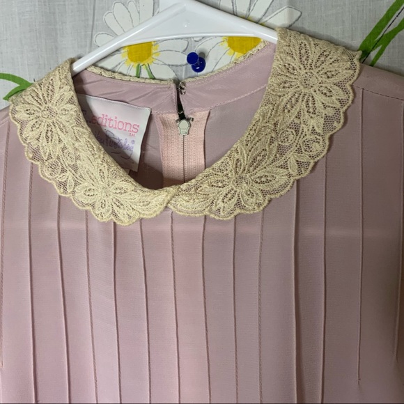 70s DVF pastel purple lace collar puff sleeve midi - Picture 7 of 10